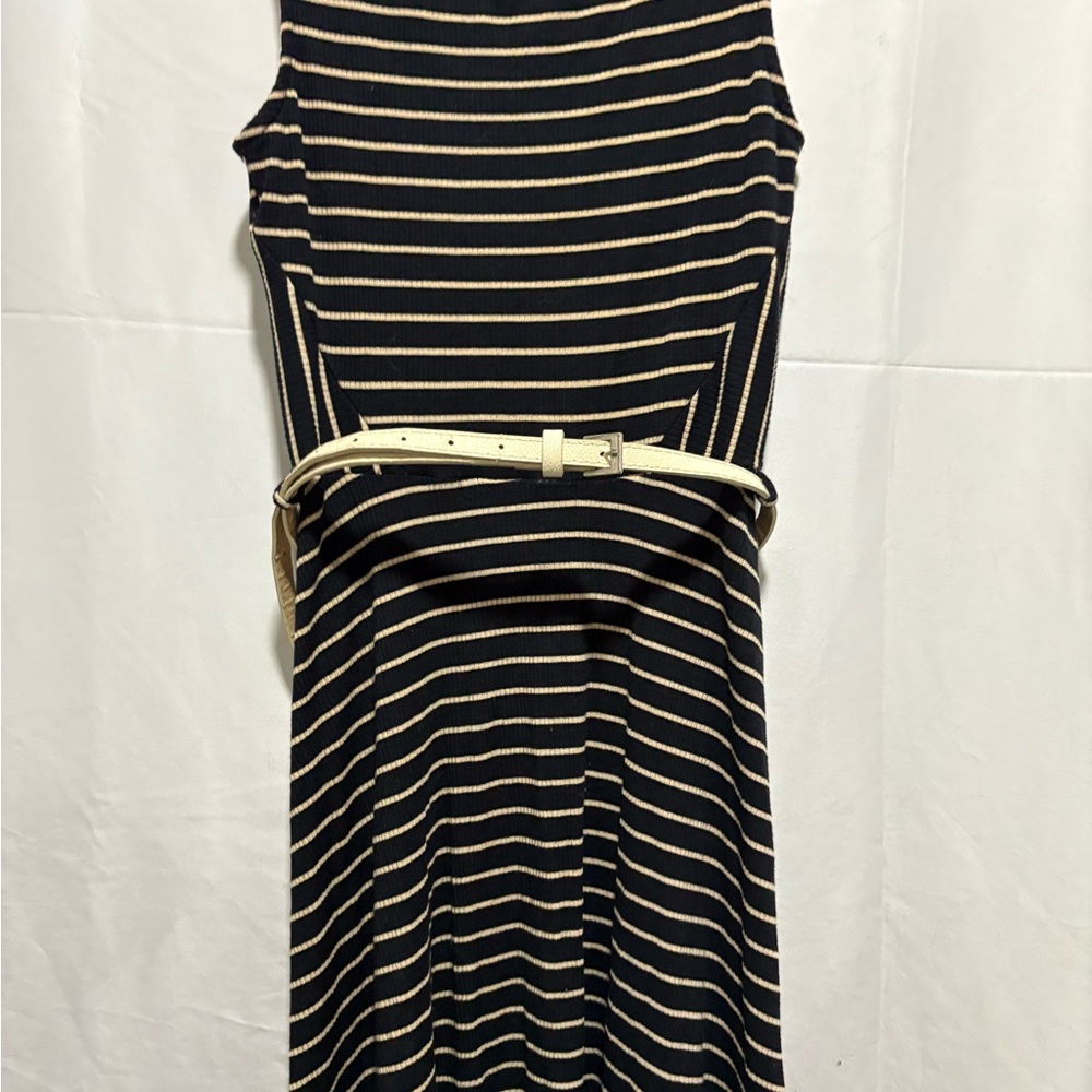 Gilli Black and Cream Striped Dress